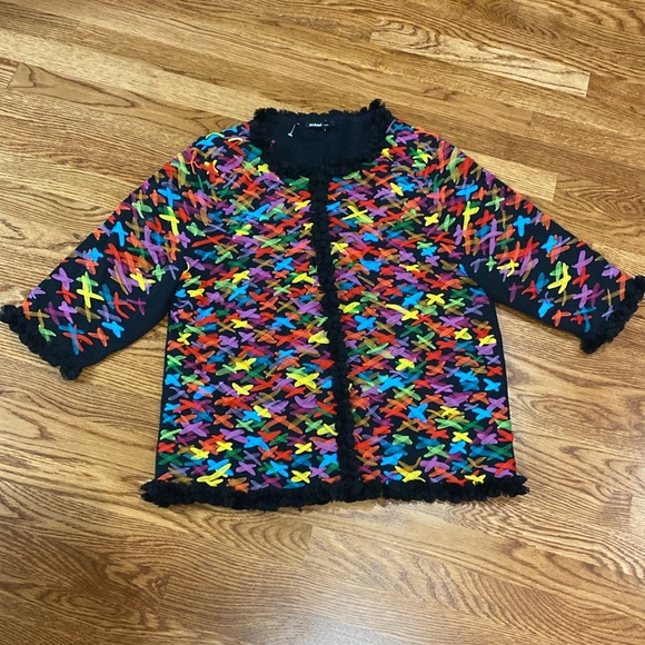 Michael Simon Sweater Criss Cross Tulle Sweater - Size 1X - Picture 2 of 7